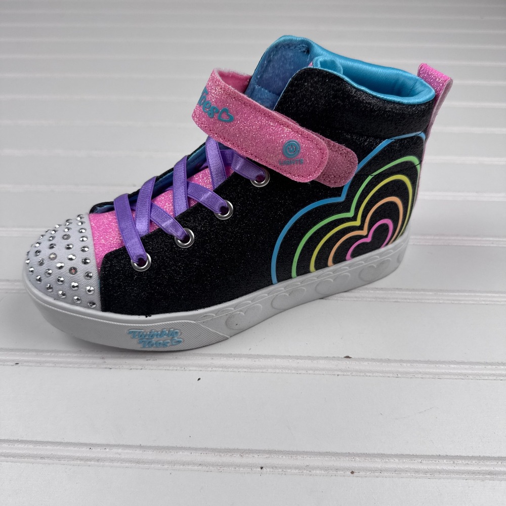Twinkle Toes Youth Girls Size 1 Black Rainbow High Top LEFT SHOE ONLY AMPUTEE